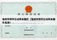宿州学院学位证样本图片（宿州学院学位证样本图片高清）