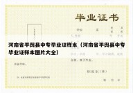 河南省平舆县中专毕业证样本（河南省平舆县中专毕业证样本图片大全）
