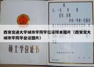西安交通大学城市学院学位证样本图片（西安交大城市学院毕业证图片）