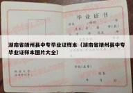 湖南省靖州县中专毕业证样本（湖南省靖州县中专毕业证样本图片大全）