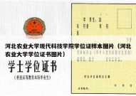 河北农业大学现代科技学院学位证样本图片（河北农业大学学位证书图片）