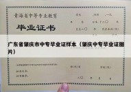 广东省肇庆市中专毕业证样本（肇庆中专毕业证图片）