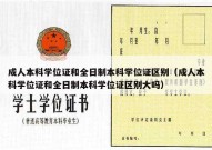 成人本科学位证和全日制本科学位证区别（成人本科学位证和全日制本科学位证区别大吗）