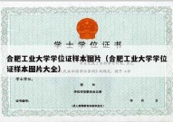 合肥工业大学学位证样本图片（合肥工业大学学位证样本图片大全）