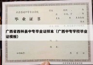 广西省西林县中专毕业证样本（广西中专学校毕业证模板）