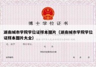 湖南城市学院学位证样本图片（湖南城市学院学位证样本图片大全）