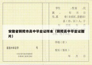 安徽省铜陵市高中毕业证样本（铜陵高中毕业证图片）