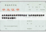 山东商业职业技术学院毕业证（山东商业职业技术学院毕业证图片）