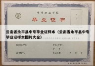 云南省永平县中专毕业证样本（云南省永平县中专毕业证样本图片大全）