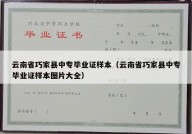 云南省巧家县中专毕业证样本（云南省巧家县中专毕业证样本图片大全）