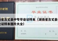 湖南省古丈县中专毕业证样本（湖南省古丈县中专毕业证样本图片大全）