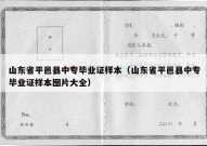 山东省平邑县中专毕业证样本（山东省平邑县中专毕业证样本图片大全）