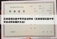 云南省镇沅县中专毕业证样本（云南省镇沅县中专毕业证样本图片大全）