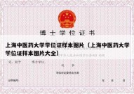 上海中医药大学学位证样本图片（上海中医药大学学位证样本图片大全）