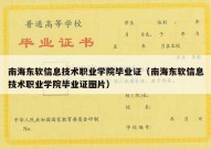 南海东软信息技术职业学院毕业证（南海东软信息技术职业学院毕业证图片）