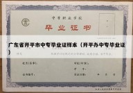 广东省开平市中专毕业证样本（开平办中专毕业证）