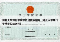 湖北大学知行学院学位证样本图片（湖北大学知行学院学位证条件）