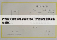广西省凭祥市中专毕业证样本（广西中专学校毕业证模板）