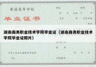 湖南商务职业技术学院毕业证（湖南商务职业技术学院毕业证照片）