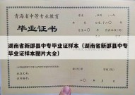 湖南省新邵县中专毕业证样本（湖南省新邵县中专毕业证样本图片大全）