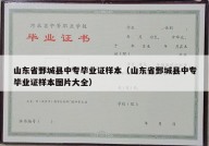 山东省鄄城县中专毕业证样本（山东省鄄城县中专毕业证样本图片大全）