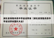 湖北省安陆市高中毕业证样本（湖北省安陆市高中毕业证样本图片大全）