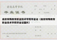 南京特殊教育职业技术学院毕业证（南京特殊教育职业技术学院毕业证图片）