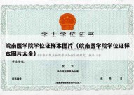 皖南医学院学位证样本图片（皖南医学院学位证样本图片大全）