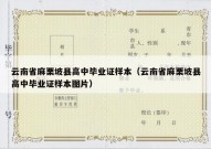 云南省麻栗坡县高中毕业证样本（云南省麻栗坡县高中毕业证样本图片）