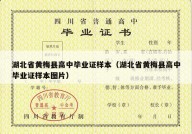 湖北省黄梅县高中毕业证样本（湖北省黄梅县高中毕业证样本图片）