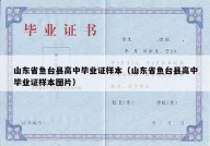 山东省鱼台县高中毕业证样本（山东省鱼台县高中毕业证样本图片）