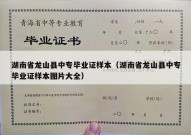 湖南省龙山县中专毕业证样本（湖南省龙山县中专毕业证样本图片大全）