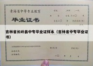 吉林省长岭县中专毕业证样本（吉林省中专毕业证书）