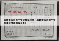 安徽省天长市中专毕业证样本（安徽省天长市中专毕业证样本图片大全）