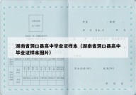 湖南省洞口县高中毕业证样本（湖南省洞口县高中毕业证样本图片）
