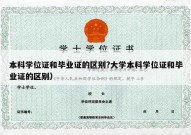 本科学位证和毕业证的区别?大学本科学位证和毕业证的区别）