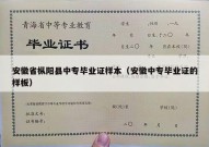 安徽省枞阳县中专毕业证样本（安徽中专毕业证的样板）