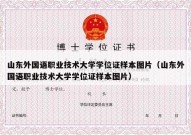 山东外国语职业技术大学学位证样本图片（山东外国语职业技术大学学位证样本图片）