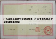 广东省惠东县高中毕业证样本（广东省惠东县高中毕业证样本图片）