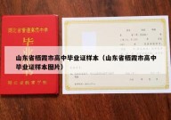 山东省栖霞市高中毕业证样本（山东省栖霞市高中毕业证样本图片）