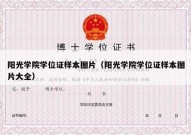 阳光学院学位证样本图片（阳光学院学位证样本图片大全）