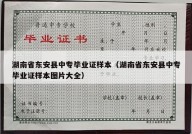 湖南省东安县中专毕业证样本（湖南省东安县中专毕业证样本图片大全）