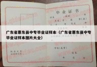 广东省惠东县中专毕业证样本（广东省惠东县中专毕业证样本图片大全）