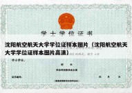 沈阳航空航天大学学位证样本图片（沈阳航空航天大学学位证样本图片高清）