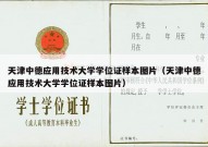 天津中德应用技术大学学位证样本图片（天津中德应用技术大学学位证样本图片）