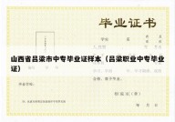 山西省吕梁市中专毕业证样本（吕梁职业中专毕业证）