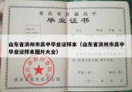 山东省滨州市高中毕业证样本（山东省滨州市高中毕业证样本图片大全）
