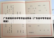 广东省陆丰市中专毕业证样本（广东省中专毕业证模板）