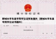 聊城大学东昌学院学位证样本图片（聊城大学东昌学院学位证书图片）