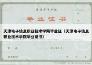 天津电子信息职业技术学院毕业证（天津电子信息职业技术学院毕业证书）